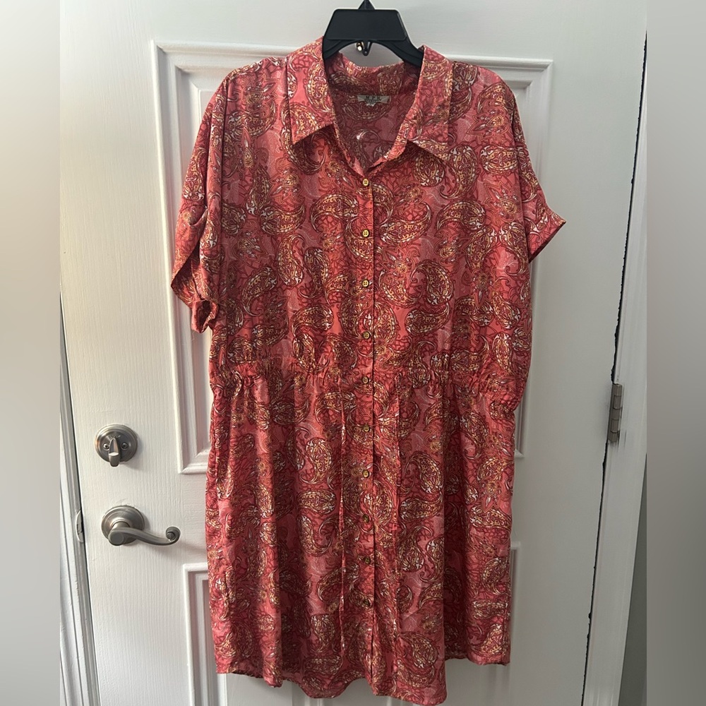 Elegant Paisley Red Dress